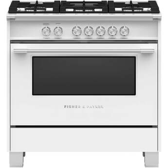 Fisher Paykel Classic 36" White Dual Fuel (Natural Gas) Sealed Burner Range with Warming Drawer & Self Clean - Convection