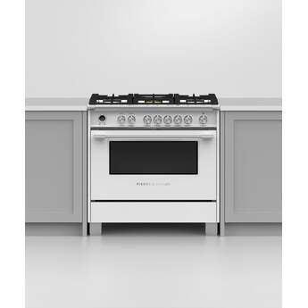 Fisher Paykel Classic 36" White Dual Fuel (Natural Gas) Sealed Burner Range with Warming Drawer & Self Clean - Convection — thumbnail 5