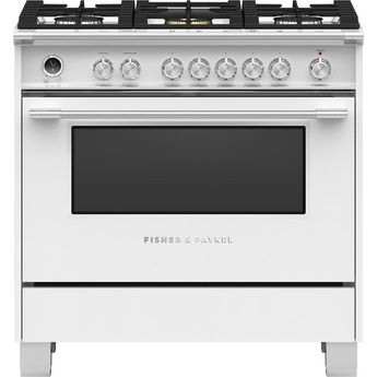 Fisher Paykel Classic 36" White Dual Fuel (Natural Gas) Sealed Burner Range with Warming Drawer & Self Clean - Convection — thumbnail 6