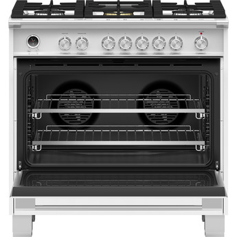 Fisher Paykel Classic 36" White Dual Fuel (Natural Gas) Sealed Burner Range with Warming Drawer & Self Clean - Convection — thumbnail 7