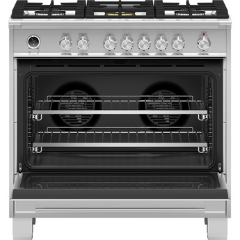 Fisher Paykel Classic 36" Brushed Stainless Steel Dual Fuel (Natural Gas) Sealed Burner Range with Warming Drawer & Self Clean - Convection — thumbnail 2