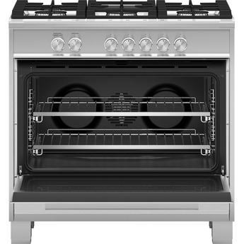 Fisher Paykel Contemporary 36" Brushed Stainless Steel Dual Fuel (Natural Gas) Sealed Burner with Warming Drawer & Self Clean - Convection — thumbnail 2