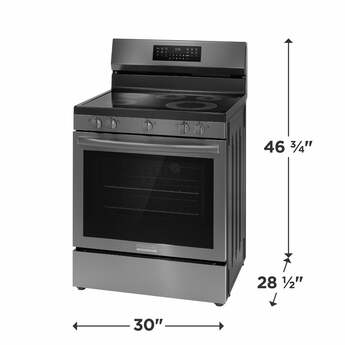 Frigidaire 30 Inch Freestanding Electric Range with 5 Elements, 5.3 cu. ft. Convection Oven, EvenTemp Element, Bridge Element, Storage Drawer, Air Fry, Self Clean, and Star-K: Black Stainless Steel — thumbnail 10