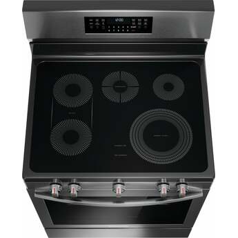 Frigidaire 30 Inch Freestanding Electric Range with 5 Elements, 5.3 cu. ft. Convection Oven, EvenTemp Element, Bridge Element, Storage Drawer, Air Fry, Self Clean, and Star-K: Black Stainless Steel — thumbnail 17
