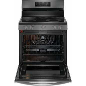 Frigidaire 30 Inch Freestanding Electric Range with 5 Elements, 5.3 cu. ft. Convection Oven, EvenTemp Element, Bridge Element, Storage Drawer, Air Fry, Self Clean, and Star-K: Black Stainless Steel — thumbnail 5