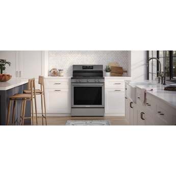 Frigidaire 30 Inch Freestanding Electric Range with 5 Elements, 5.3 cu. ft. Convection Oven, EvenTemp Element, Bridge Element, Storage Drawer, Air Fry, Self Clean, and Star-K: Black Stainless Steel — thumbnail 9