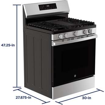 5.3 Cu. Ft. Freestanding Gas Convection Range with Steam Cleaning and EasyWash Oven Tray: Stainless Steel — thumbnail 34