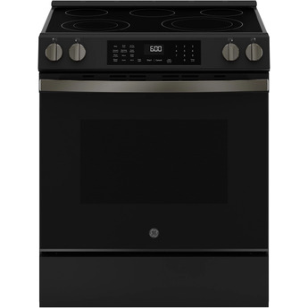 30 Inch Slide-In Electric Smart Range with 5 Smoothtop Elements, 5.3 cu. ft. Convection Oven, Power Boil™ Burner, Warming Zone, Storage Drawer, Sabbath Mode, Steam Clean, and ADA Compliant: Black Slate