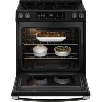 30 Inch Slide-In Electric Smart Range with 5 Smoothtop Elements, 5.3 cu. ft. Convection Oven, Power Boil™ Burner, Warming Zone, Storage Drawer, Sabbath Mode, Steam Clean, and ADA Compliant: Black Slate — thumbnail 34