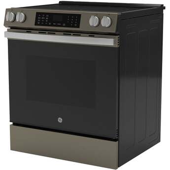 30 Inch Slide-In Electric Smart Range with 5 Smoothtop Elements, 5.3 cu. ft. Convection Oven, Power Boil™ Burner, Warming Zone, Storage Drawer, Sabbath Mode, Steam Clean, and ADA Compliant: Slate With Stainless Handle — thumbnail 30