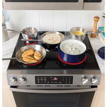 30 Inch Slide-In Electric Smart Range with 5 Smoothtop Elements, 5.3 cu. ft. Convection Oven, Power Boil™ Burner, Warming Zone, Storage Drawer, Sabbath Mode, Steam Clean, and ADA Compliant: Slate With Stainless Handle — thumbnail 36