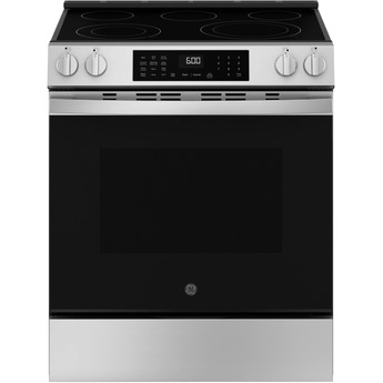 30 Inch Slide-In Electric Smart Range with 5 Smoothtop Elements, 5.3 cu. ft. Convection Oven, Power Boil™ Burner, Warming Zone, Storage Drawer, Sabbath Mode, Steam Clean, and ADA Compliant: Anti Fingerprint Stainless