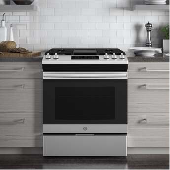 GE 30" Stainless Steel Gas Slide-In Sealed Burner Range — thumbnail 5