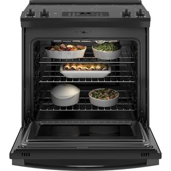 GE JS760DPBB 30 Inch Black Slide-in Electric Convection Range — thumbnail 3