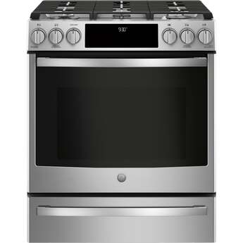 GE Profile 30" Stainless Steel Gas Slide-In Sealed Burner Range - Convection - ADA Compliant
