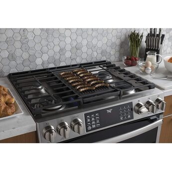 GE Profile 30" Stainless Steel Gas Slide-In Sealed Burner Range - Convection - ADA Compliant — thumbnail 5