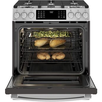 GE Profile 30" Stainless Steel Gas Slide-In Sealed Burner Range - Convection - ADA Compliant — thumbnail 9