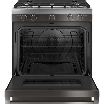 Haier 30" Black Stainless Steel Natural Gas Slide-In Sealed Burner Range - Convection — thumbnail 2