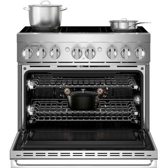 Jenn Air 36 Inch Freestanding Induction Smart Range with 6 Heating Elements, 5.1 cu. ft. Oven Capacity, Flex-Choice™ Zones, Halo-Effect Knobs, Dual-Fan True Convection and Pan Detection: Noir — thumbnail 4