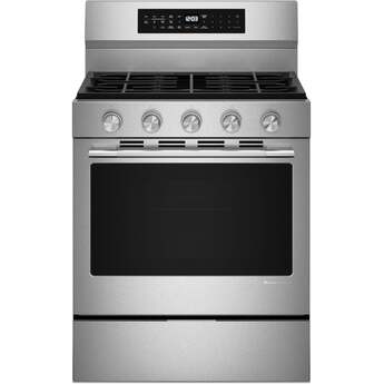 KitchenAid 5.0 Cu. Ft. Smart Freestanding Gas Range with Convection Cooking Modes: Stainless Steel