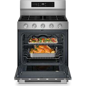 KitchenAid 5.0 Cu. Ft. Smart Freestanding Gas Range with Convection Cooking Modes: Stainless Steel — thumbnail 2