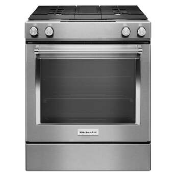 Kitchen Aid KitchenAid 30" Stainless Steel Freestanding Dual Fuel Range with Downdraft Venti