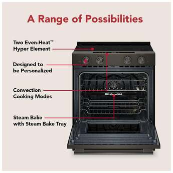KitchenAid 5.3 Cu. Ft. Smart Slide-in Electric Range with Two Even-Heat™ Hyper Elements and Convection Cooking Modes: Black Ore — thumbnail 23