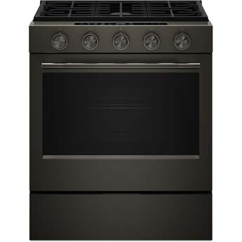 KitchenAid 5.0 Cu. Ft. Smart Slide-in Gas Range with Convection Cooking Modes and 2-in-1 Burner: Black Ore