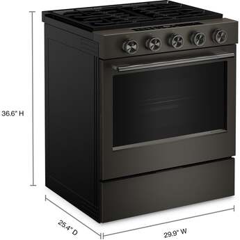 KitchenAid 5.0 Cu. Ft. Smart Slide-in Gas Range with Convection Cooking Modes and 2-in-1 Burner: Black Ore — thumbnail 9