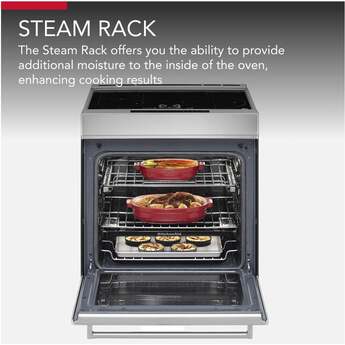 KitchenAid 30 Inch Slide-In Induction Range with 4 Elements, 6.4 cu. ft. Even-Heat™ True Convection Oven, Bridge Zone, Storage Drawer, Air Fry, Steam Bake, AquaLift® Self-Clean, and ADA Compliant: Stainless Steel — thumbnail 10