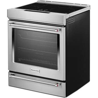 KitchenAid 30 Inch Slide-In Induction Range with 4 Elements, 6.4 cu. ft. Even-Heat™ True Convection Oven, Bridge Zone, Storage Drawer, Air Fry, Steam Bake, AquaLift® Self-Clean, and ADA Compliant: Stainless Steel — thumbnail 16