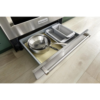 KitchenAid 30 Inch Slide-In Induction Range with 4 Elements, 6.4 cu. ft. Even-Heat™ True Convection Oven, Bridge Zone, Storage Drawer, Air Fry, Steam Bake, AquaLift® Self-Clean, and ADA Compliant: Stainless Steel — thumbnail 3
