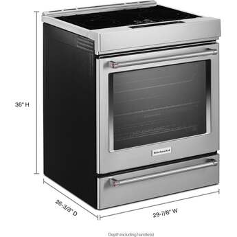 KitchenAid 30 Inch Slide-In Induction Range with 4 Elements, 6.4 cu. ft. Even-Heat™ True Convection Oven, Bridge Zone, Storage Drawer, Air Fry, Steam Bake, AquaLift® Self-Clean, and ADA Compliant: Stainless Steel — thumbnail 46