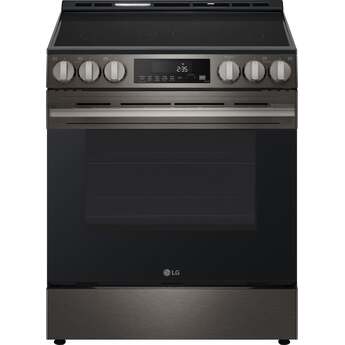 LG LSEL6333ZE 6.3 Cu. Ft. Smart Electric Slide-in Range: Black Stainless Black Stainless Steel