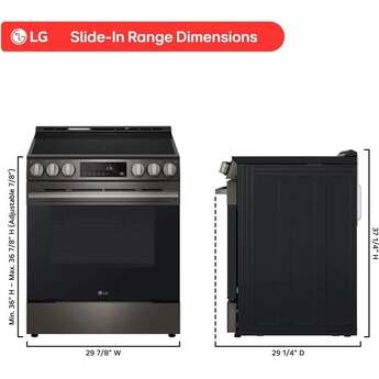 LG LSEL6333ZE 6.3 Cu. Ft. Smart Electric Slide-in Range: Black Stainless Black Stainless Steel — thumbnail 5