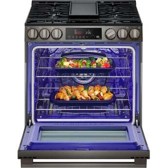 LG LSGL5833Z 5.8 cu. ft. Smart Gas Slide-in Range: Black Stainless Black Stainless Steel — thumbnail 2