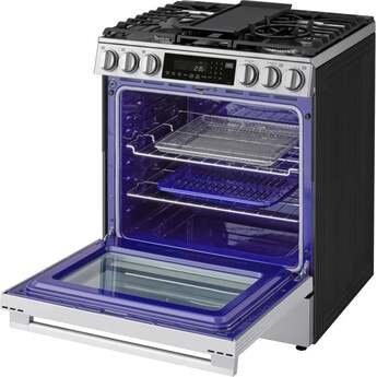 LG LSGL6337X 6.3 cu ft. Smart Gas Slide-In Range Printproof Stainless Steel — thumbnail 3