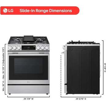 LG LSGL6337X 6.3 cu ft. Smart Gas Slide-In Range Printproof Stainless Steel — thumbnail 5