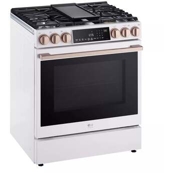 LG Studio LSGS6338N 30 Inch Slide-In Gas Smart Range Essence White — thumbnail 4