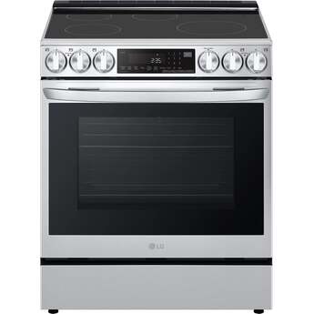 LG 30 Inch Slide-in Induction Smart Range with 5 Radiant Elements, 6.3 cu. ft. Oven Capacity, Storage Drawer, ProBake Convection®, Air Fry, Sabbath Mode, Self+EasyClean®, Wi-Fi, InstaView® and Energy Star Certified: Printproof Stainless Steel