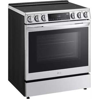 LG 30 Inch Slide-in Induction Smart Range with 5 Radiant Elements, 6.3 cu. ft. Oven Capacity, Storage Drawer, ProBake Convection®, Air Fry, Sabbath Mode, Self+EasyClean®, Wi-Fi, InstaView® and Energy Star Certified: Printproof Stainless Steel — thumbnail 3
