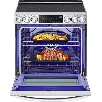 LG 30 Inch Slide-in Induction Smart Range with 5 Radiant Elements, 6.3 cu. ft. Oven Capacity, Storage Drawer, ProBake Convection®, Air Fry, Sabbath Mode, Self+EasyClean®, Wi-Fi, InstaView® and Energy Star Certified: Printproof Stainless Steel — thumbnail 9