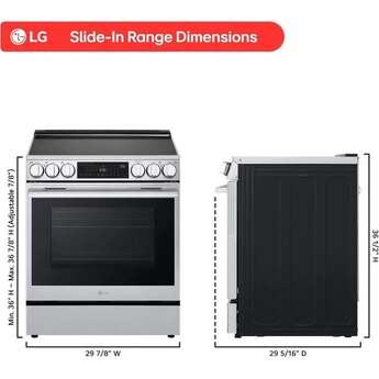 LG 30 Inch Slide-In Smart Induction Range with 5 Elements, 6.3 cu. ft. ProBake Convection® Oven, UltraHeat™ Element, Storage Drawer, InstaView®, EasyClean®, Sabbath Mode, and ENERGY STAR®: PrintProof® Stainless Steel — thumbnail 2
