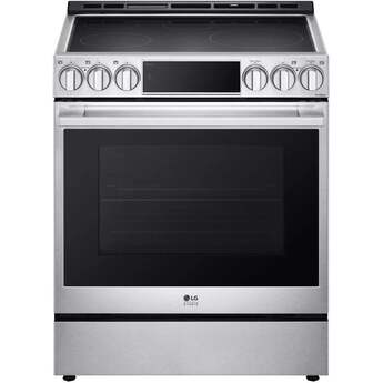 LG Studio 30 Inch Smart Slide In Induction Range with 5 Induction/Radiant Elements, 6.3 Cu. Ft. Oven Capacity, ProBake Convection®, Storage Drawer, Wi-Fi, Easy Clean, Self Clean, Sabbath Mode and Energy Star Certified: Fingerprint Resistant Stainless Steel