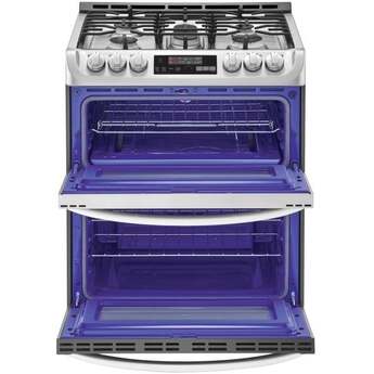 LG 30" 6.9 cu. ft. Stainless Steel wi-fi Enabled Gas Double Oven Slide-In Range with ProBake Convection — thumbnail 3