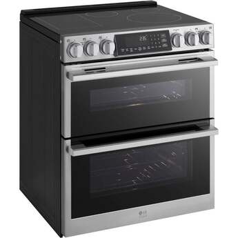 LG 30 Inch Slide-In Electric Smart Range with 7.3 cu. ft Total Capacity, Double Oven 4 Induction Elements, 1 Radiant Element, ProBake Convection®, Air Fry, , SmoothTouch™ Controls, Induction Cooktop w/ Flex Zone, and Energy Star Qualified️: Printproof Stainless Steel — thumbnail 10