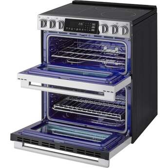 LG 30 Inch Slide-In Electric Smart Range with 7.3 cu. ft Total Capacity, Double Oven 4 Induction Elements, 1 Radiant Element, ProBake Convection®, Air Fry, , SmoothTouch™ Controls, Induction Cooktop w/ Flex Zone, and Energy Star Qualified️: Printproof Stainless Steel — thumbnail 27