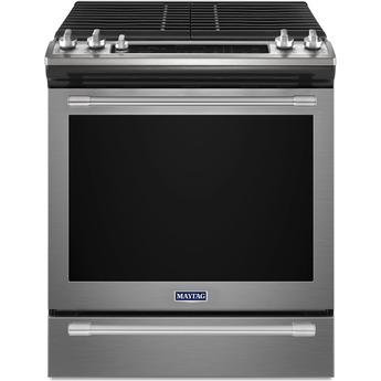Maytag 30" Fingerprint Resistant Stainless Steel Gas Slide-In Sealed Burner Range - ADA Compliant - Convection - ADA Compliant