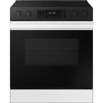 Samsung NSE6DB830012 30 Inch Slide-In Electric Smart Range White Glass