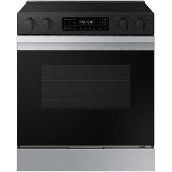 Samsung NSE6DG8300SR 6.3 Cubic Foot Electric Slide In Range Convection Self Clean Air Fry: Stainless Steel